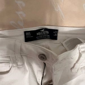 Hollister white jeans with holes